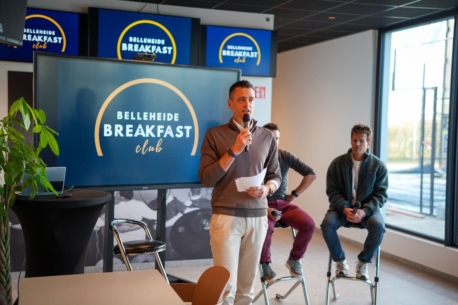 Presentatie tijdens een bedrijfsevent bij Belleheide